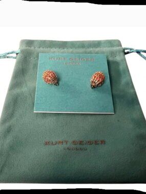 Kurt Geiger Eagle Head Stud Earrings – Gold & Multicolor Crystals – NWT with Dus